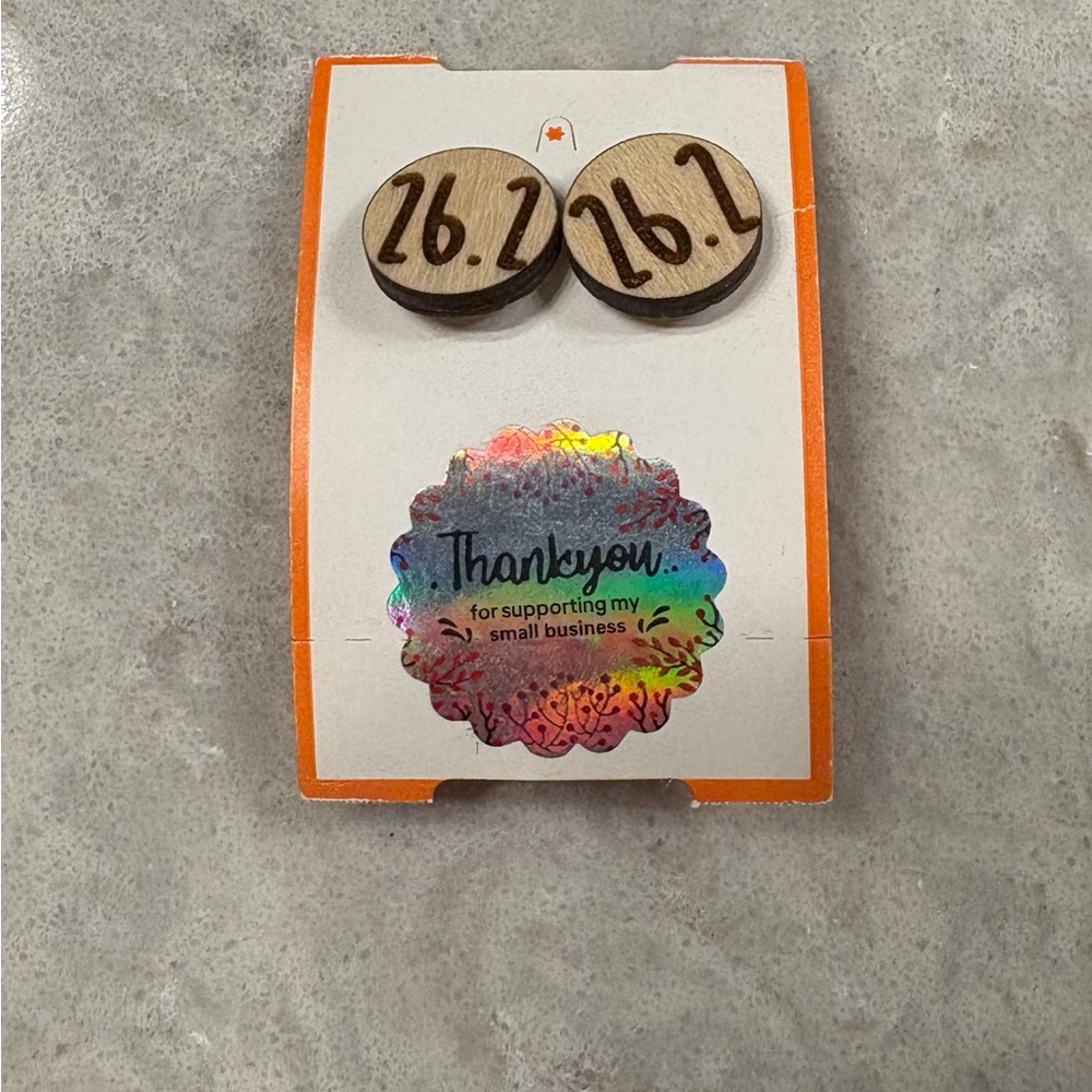 Wooden 26.2 Marathon Earrings